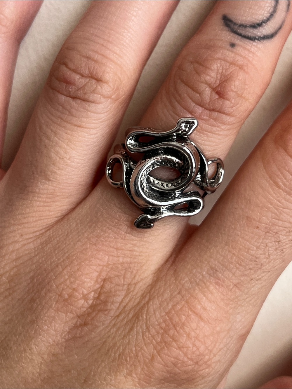 Silver Snake Wrap Ring